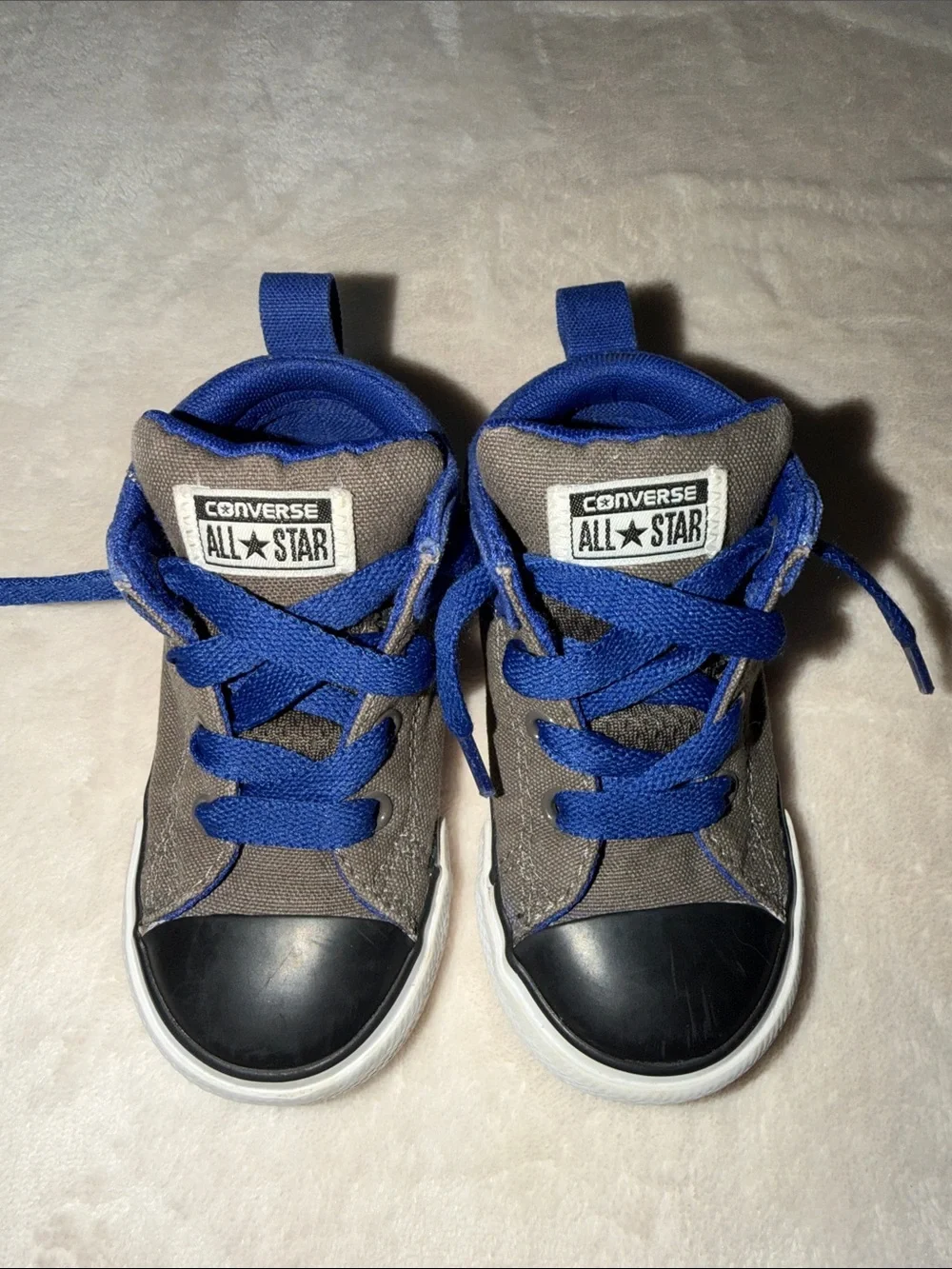Converse Chuck Taylor All Star Mid Top Toddler Size 7 Gray & Blue